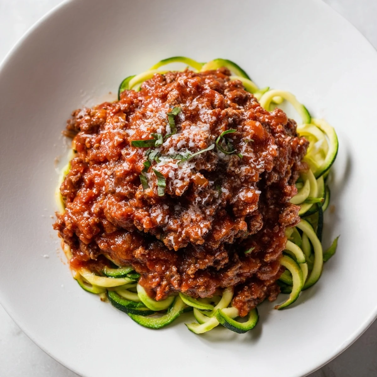 Beef Bolognese Zucchini Noodles