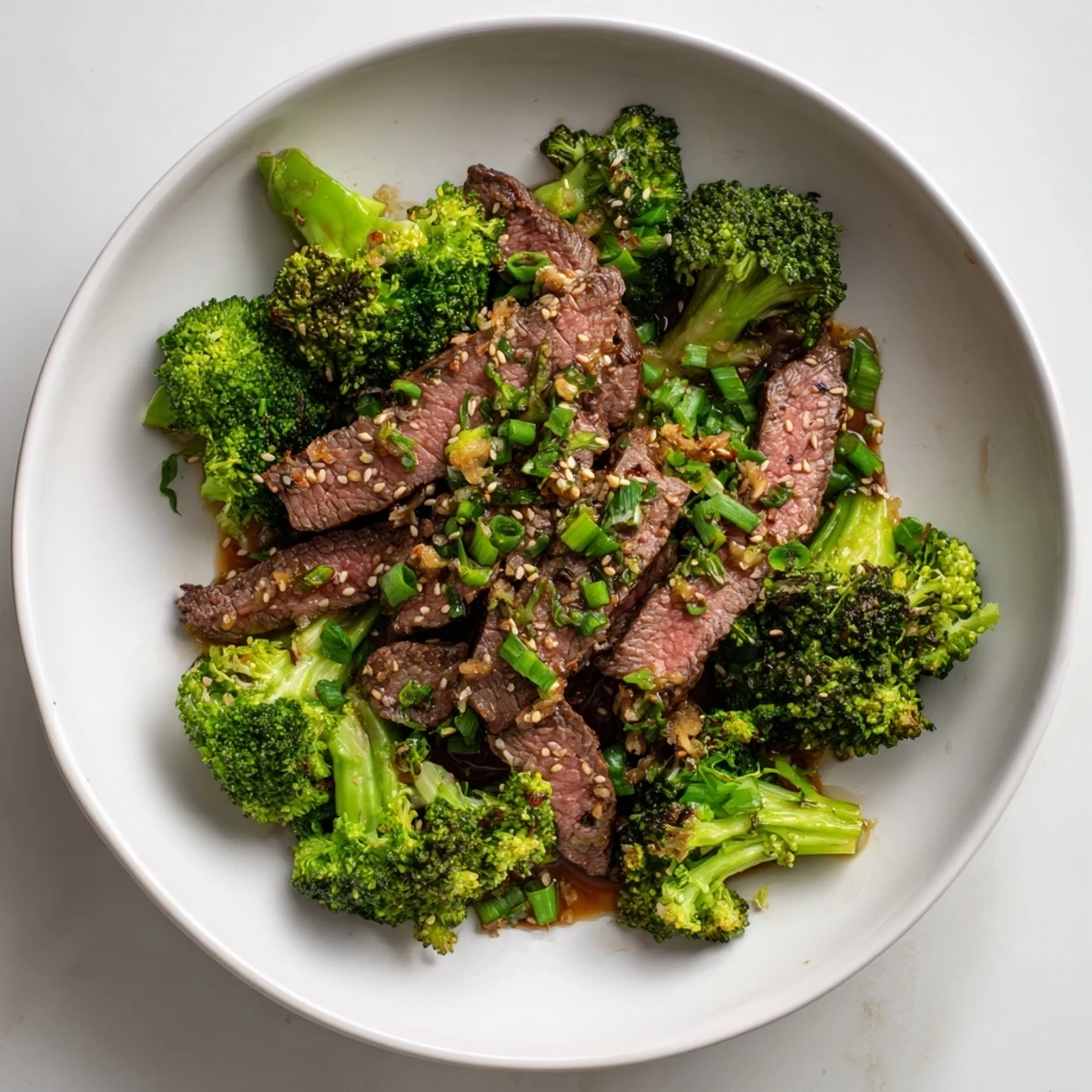Enjoy a visually appealing bowl of Keto Friendly Beef and Broccoli Stir Fry, ready to be served.