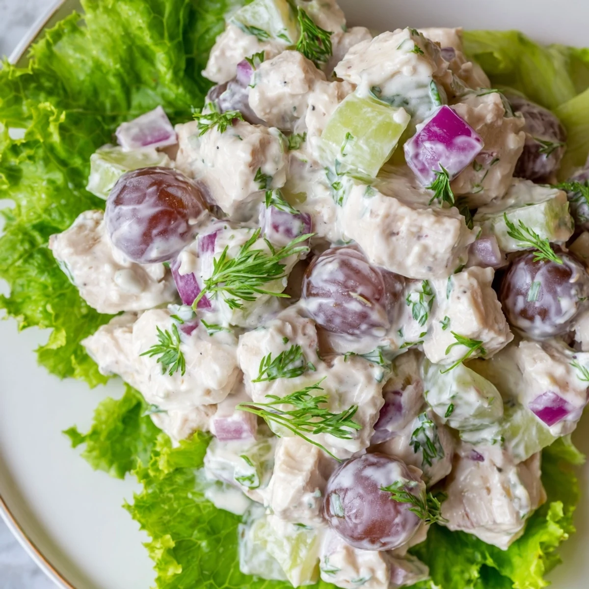 Homemade American chicken salad with creamy dressing, perfect for a light lunch