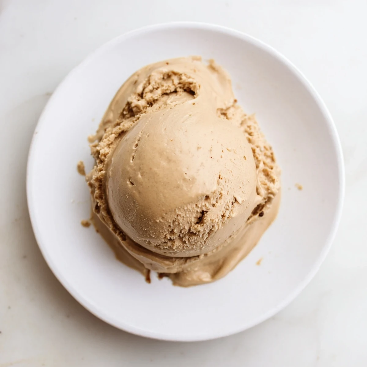 Creamy scoops of homemade Hojicha Ice Cream, the roasted green tea aroma noticeable.
