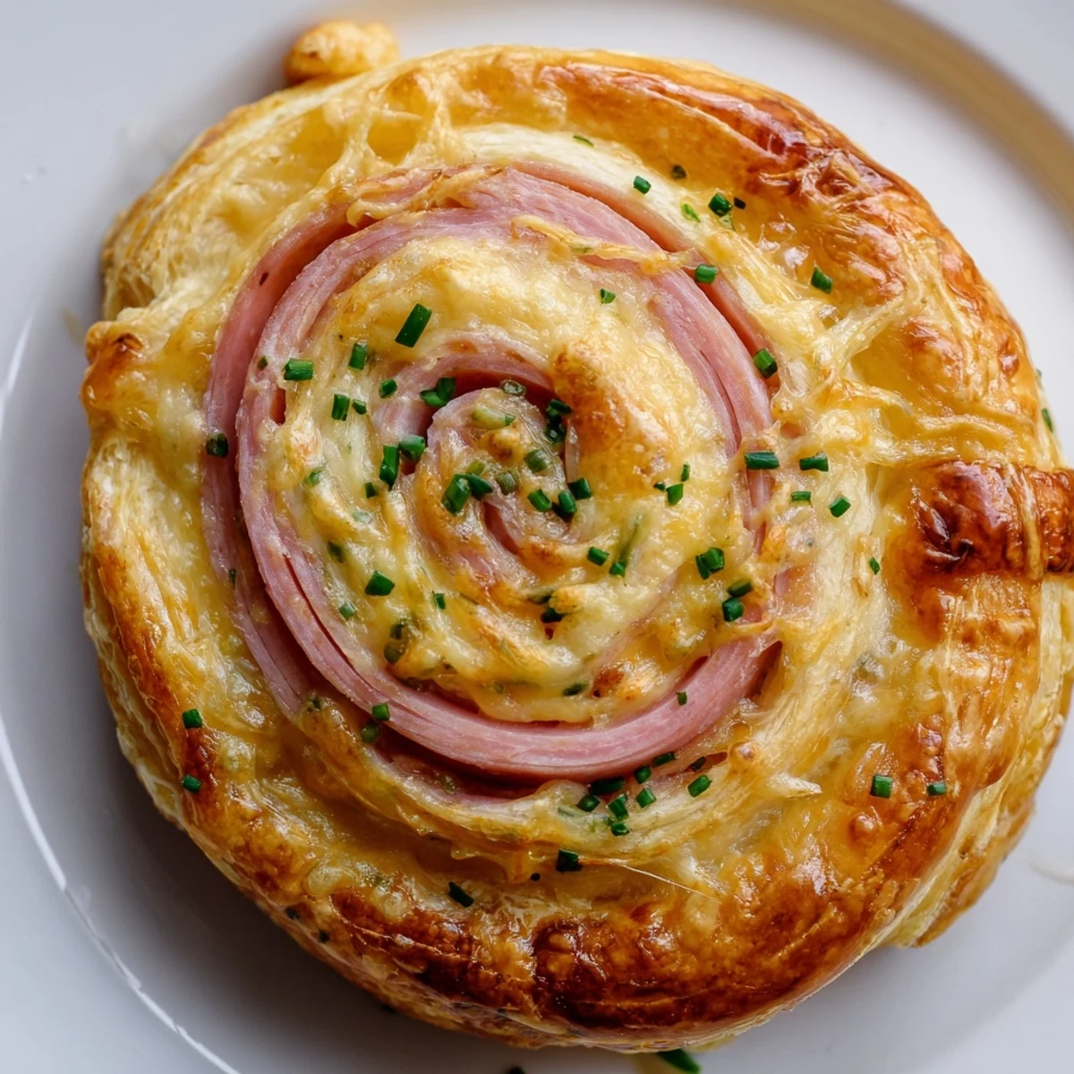 Savory Ham and Cheese Pinwheels arranged on a rustic wooden board, perfect for a party appetizer platter.
