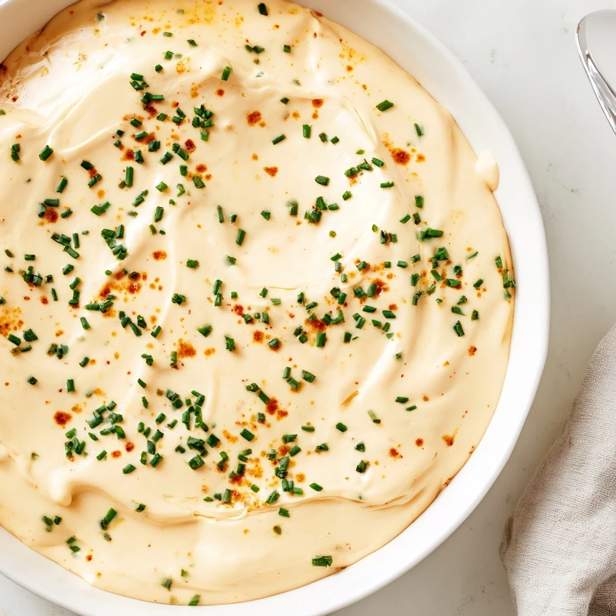 Creamy savory pretzel dip with sharp cheddar and fresh chives served in a white bowl alongside warm soft pretzels