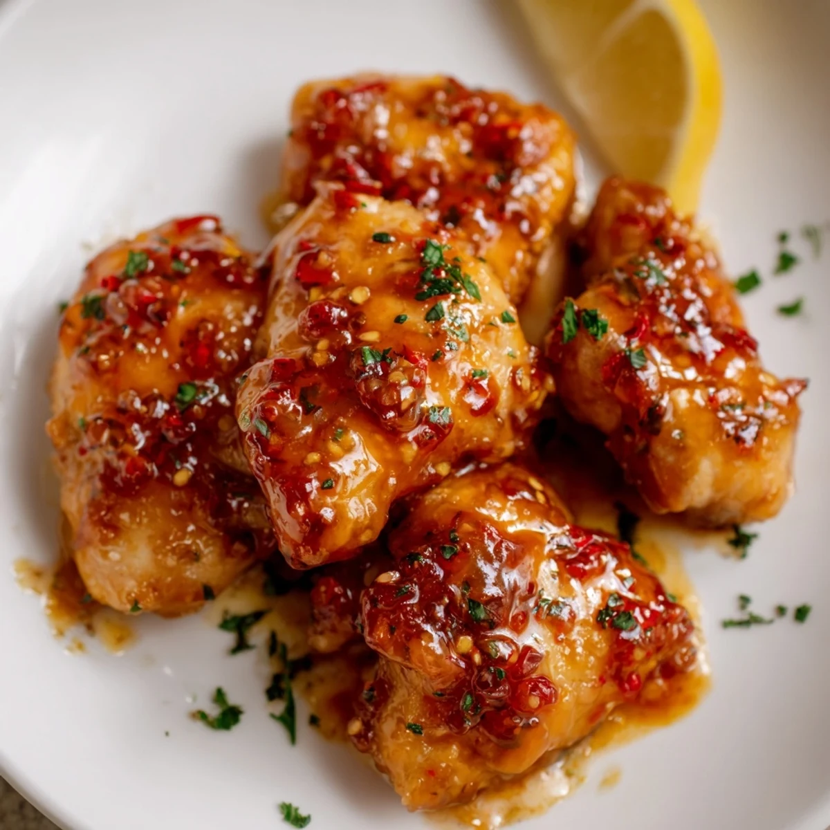 Oven-baked Chicken Diablo featuring rich tomato and paprika sauce drizzled over tender meat