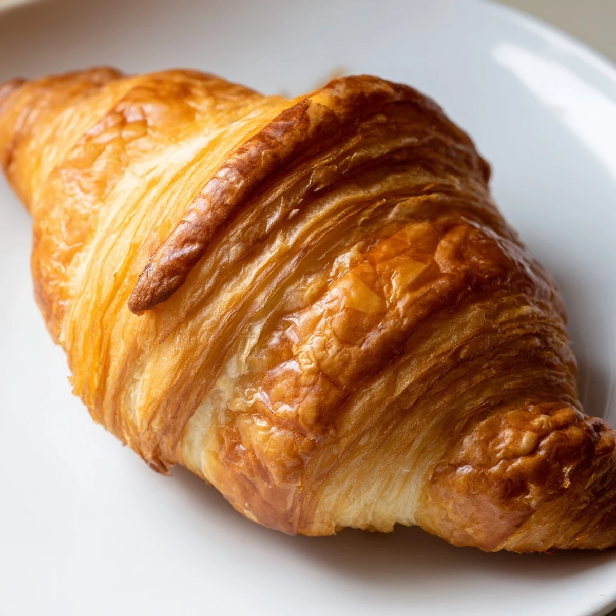 Golden brown air fryer homemade croissants with flaky layers and buttery texture on a wire cooling rack
