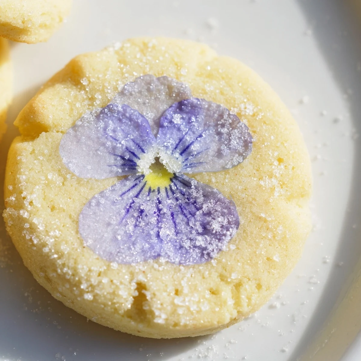 Buttery shortbread cookies decorated with edible marigold petals and rose petals for afternoon tea