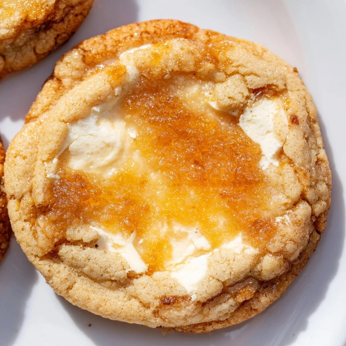 Crispy caramelized sugar tops these soft baked creme brulee cookies with cream cheese filling