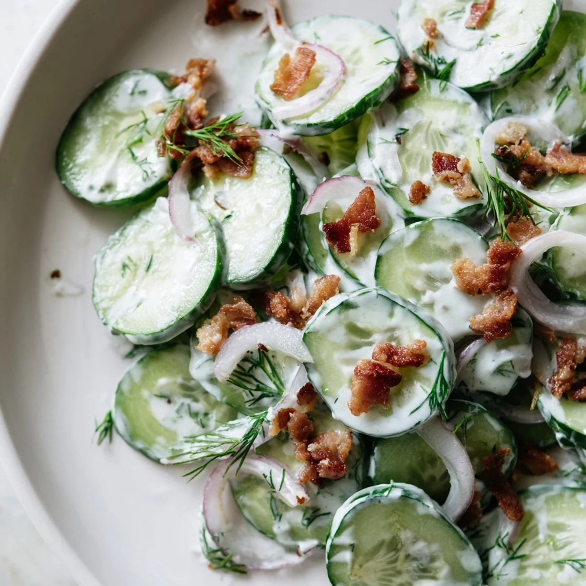 Healthy Cucumber Salad With Bacon