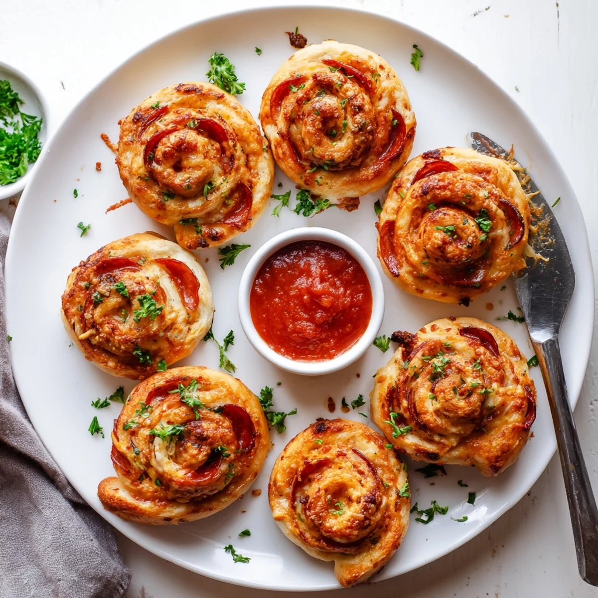 Cheesy pepperoni pizza roll breadsticks sliced open revealing gooey melted mozzarella filling