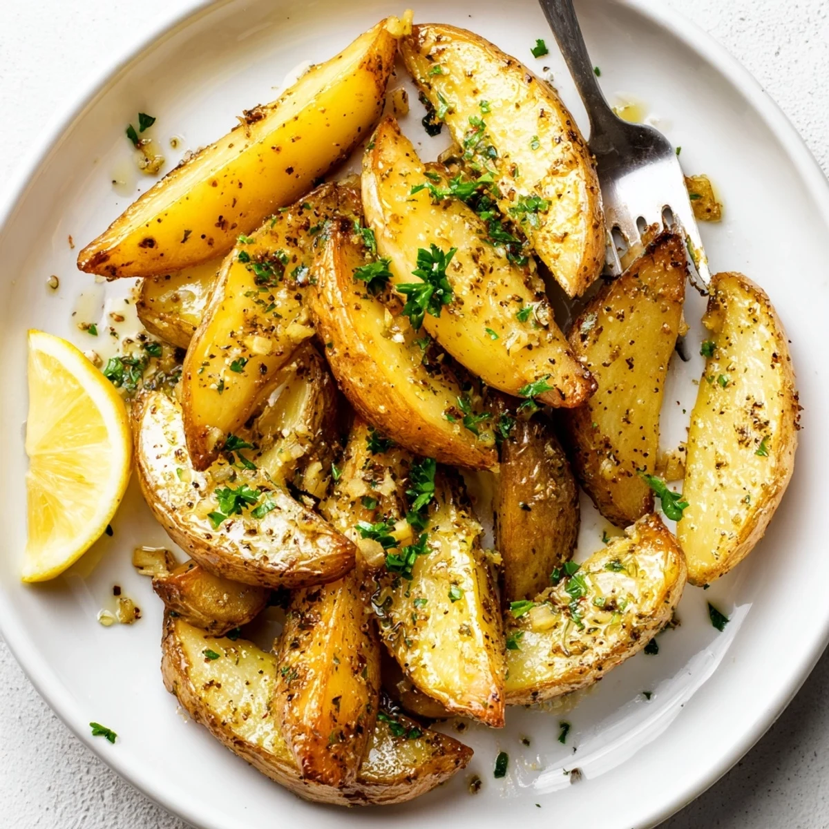 Crispy edges, tender centers in Authentic Greek Lemon Potatoes Recipe, lemony aroma
