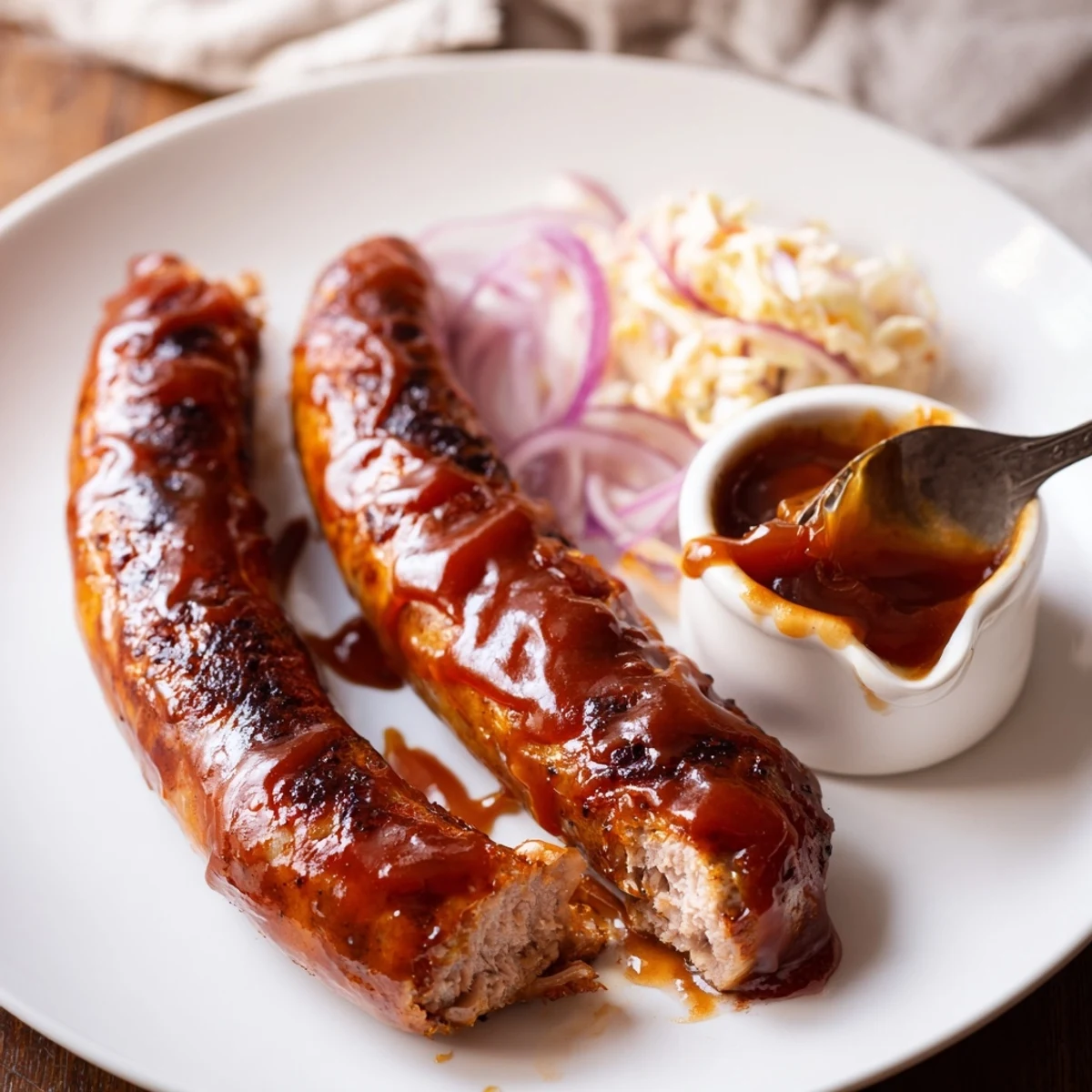 Caramelized grilled links brushed with tangy sauce — BBQ Sausage Recipe for cookouts.
