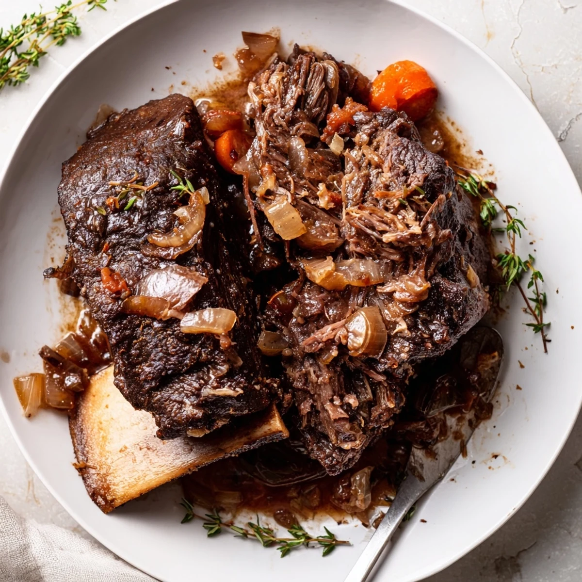Slow Cooker Beef Short Ribs in rich red-wine sauce, fall-off-the-bone tender
