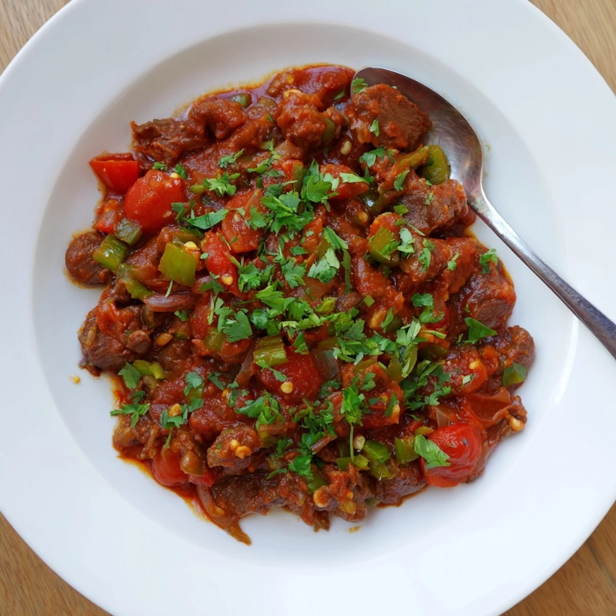 Tender goat meat stir-fry in a thick, spiced sauce perfect for serving over ugali or steamed rice