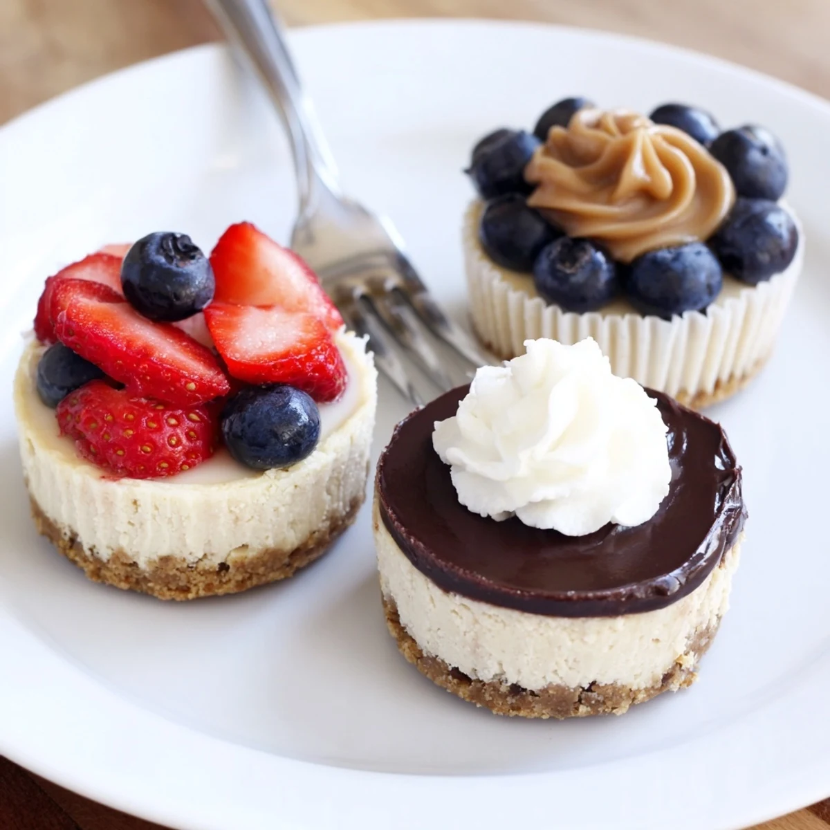 Golden graham cracker crust cups filled with smooth, rich mini cheesecake batter