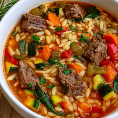 Hearty Beef And Orzo Soup
