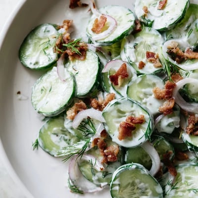 Healthy Cucumber Salad With Bacon